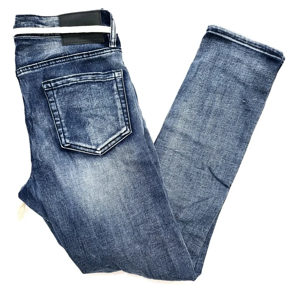 Rue21‎ Premium Men Skinny Fit Distressed Patchwork Jeans 32x30